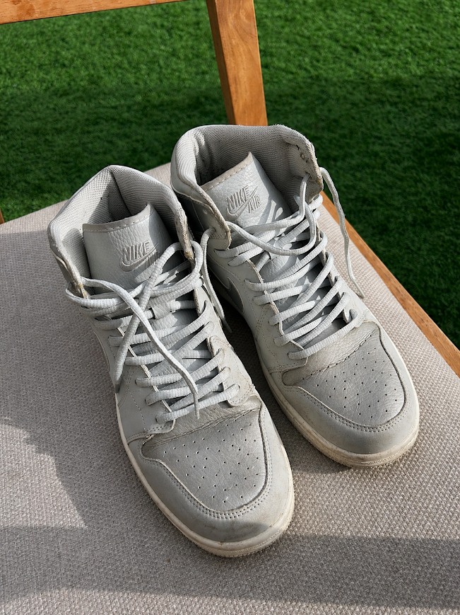 Before cleaning NIKE DUNK HIGHS